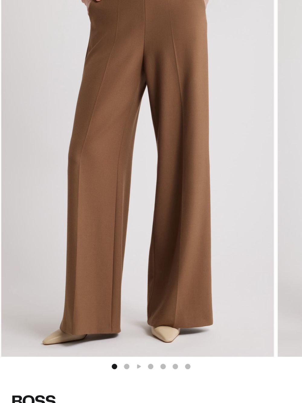 BOSS Wide-Leg Trousers in Warm Brown